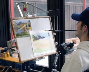 Art easel for mouth artist