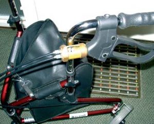Braking modification to a three wheeled walker